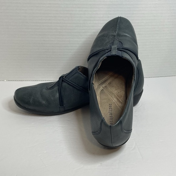 Naturalizer Shoes - Naturalizer Natania Blue Leather & Fabric Slip On Loafers Women Size US 6M